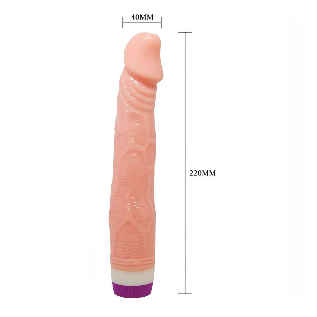 Vibratore realistico con vibrazione multispeed - 22 cm, Rosa Carne