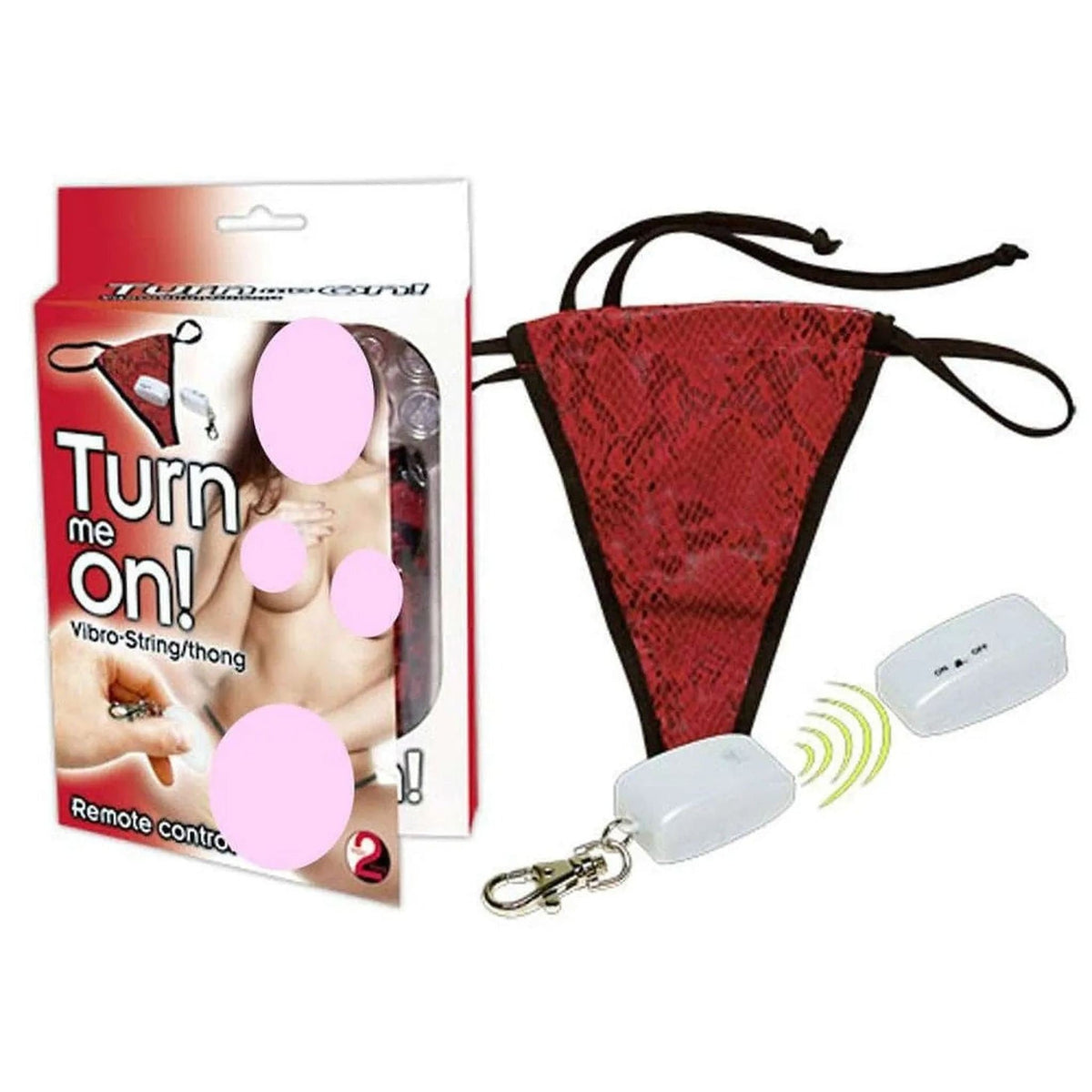 Thong vibrante rosso con motivo serpente e telecomando wireless