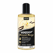 Bottiglia olio massaggio riscaldante WARMup Vanilla 150ml etichetta nera e beige