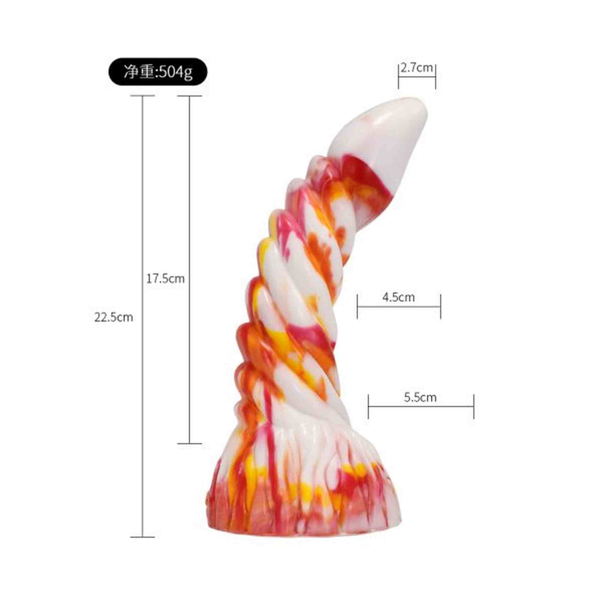 Dildo Peryton bianco macchie colorate misure dettagli peso netto 504g