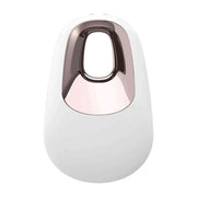 Angolo inclinato vibratore da posizionamento Satisfyer corpo ovale bianco e finitura metallica rosa