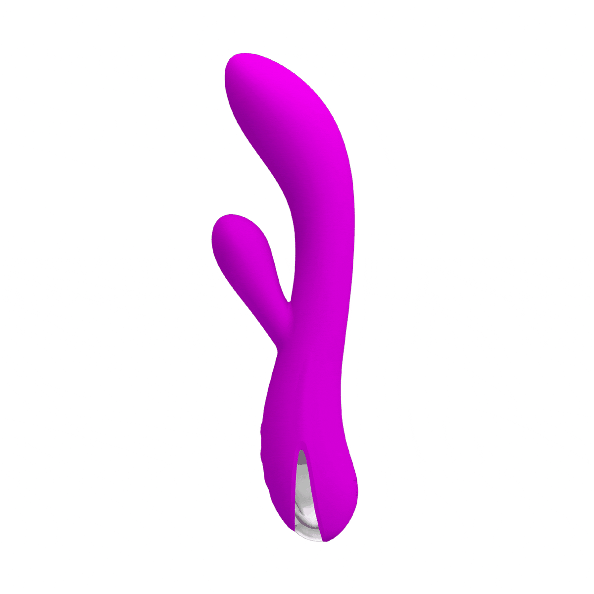 Vibratore rabbit viola Pretty Love Wilbur profilo sinuoso su sfondo bianco
