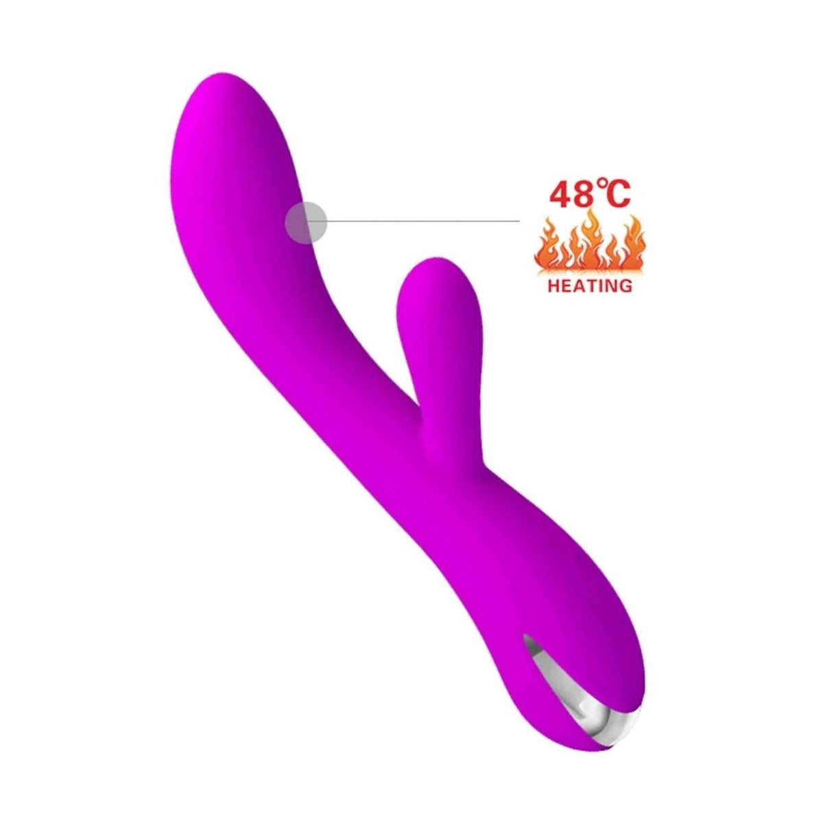 Funzione riscaldamento 48 gradi C vibratore rabbit viola Pretty Love Wilbur