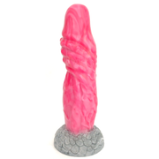 Dildo lupo rosa con base a scaglie e superficie lucida