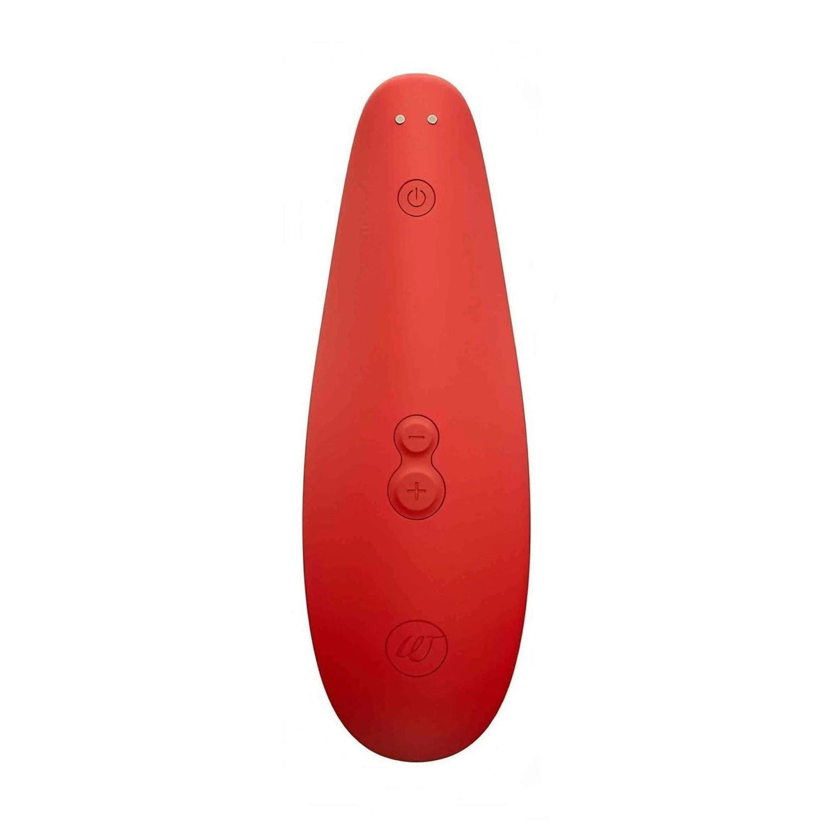 Womanizer Marilyn Monroe Special Edition rosso vivo vista frontale pulsanti