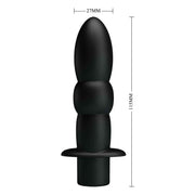 Diagramma dimensioni plug anale nero silicone 115 mm lunghezza