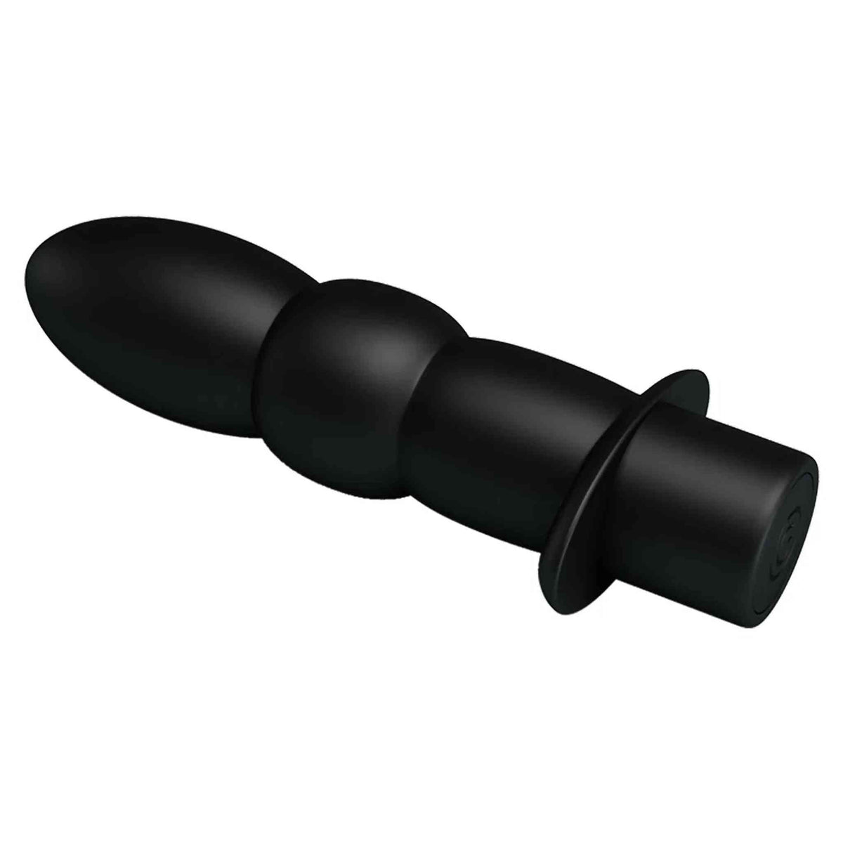 Plug anale nero in silicone vista laterale simbolo base