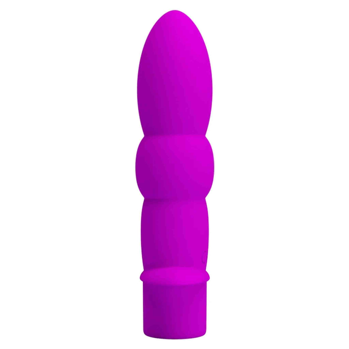 Plug anale viola acceso in silicone con design ergonomico curvo