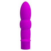 Plug anale viola acceso in silicone con design ergonomico curvo
