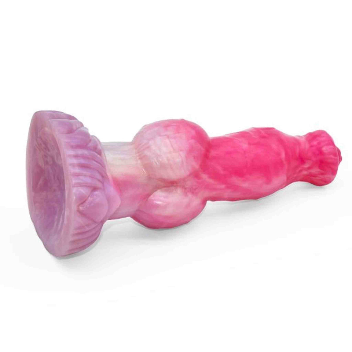 Dildo Youk laterale base disco scanalato colore rosa-viola