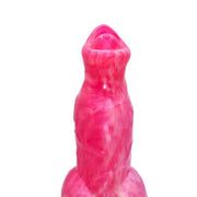 Dildo Youk rosa e bianco effetto marmorizzato con punta aperta