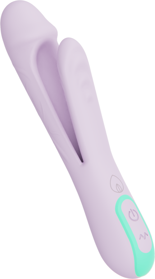Vibratore coniglio lavanda silicone stimolazione punto G vista diagonale