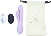 Kit vibratore coniglio lilla cavo USB telecomando borsa beige Totally for U