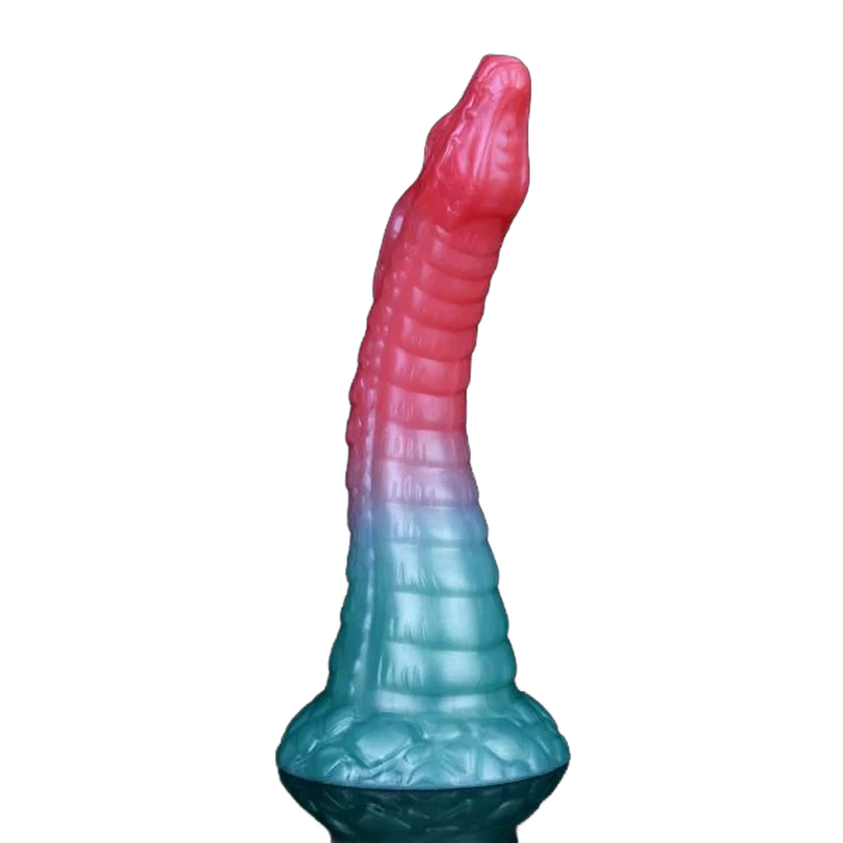 Dildo silicone serpente gradiente rosa blu verde muscoli rilievo