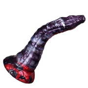 Dildo silicone serpente viola scuro striature bianche texture squame