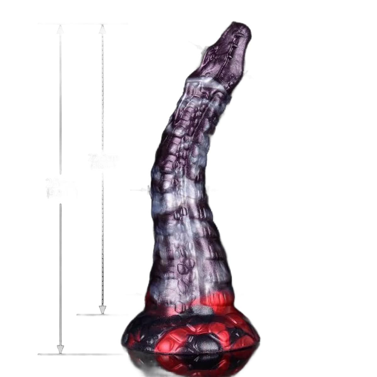 Dildo silicone mostro viola scuro dimensioni e misura inserimento