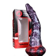 Dildo silicone mostro viola rosso testa drago confezione nera