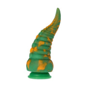 Dildo silicone verde macchie arancioni Mad Medusa con anelli concentrici