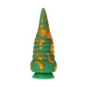 Dildo silicone verde e arancioni Mad Medusa base piatta punta affilata