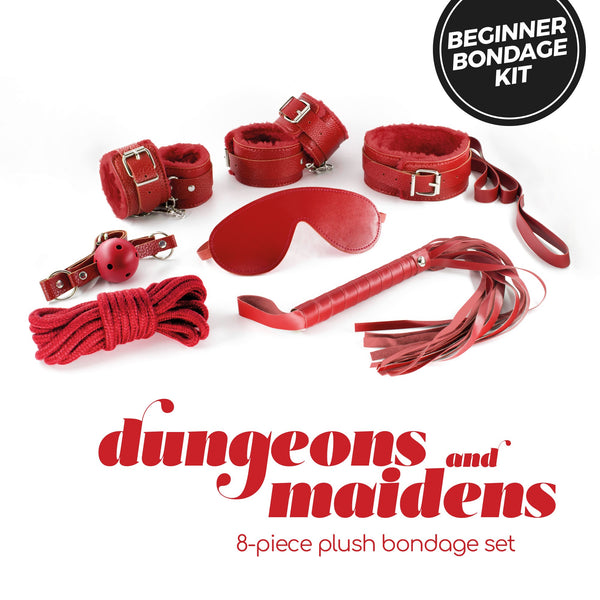 Kit Bondage Dungeons & Maidens Crushious – Kit BDSM Rosso 8 Pezzi, foto 1