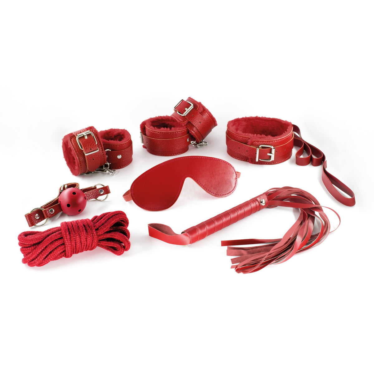 Kit Bondage Dungeons & Maidens Crushious – Kit BDSM Rosso 8 Pezzi, foto 2