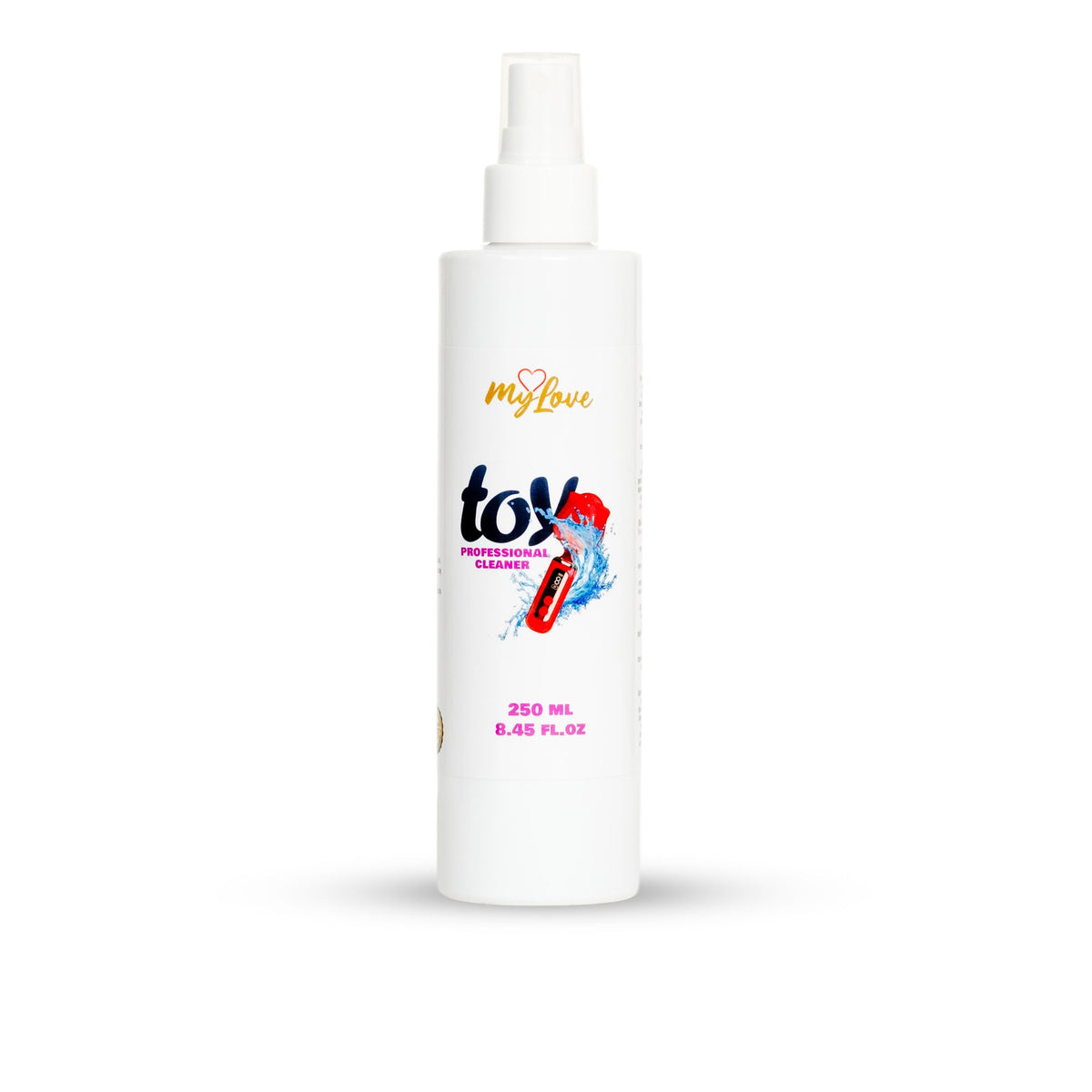 Detergente professionale per giocattoli MyLove 250 ml in bottiglia bianca con spruzzatore