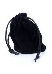 Borsa nera in velluto con cordino intrecciato per accessori