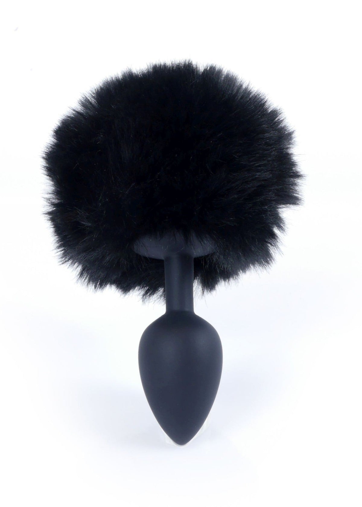 Plug anale silicone nero con pompon peluche