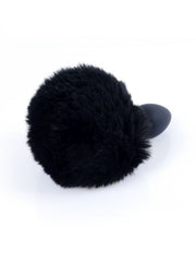 Plug anale silicone nero con pompon pelliccia