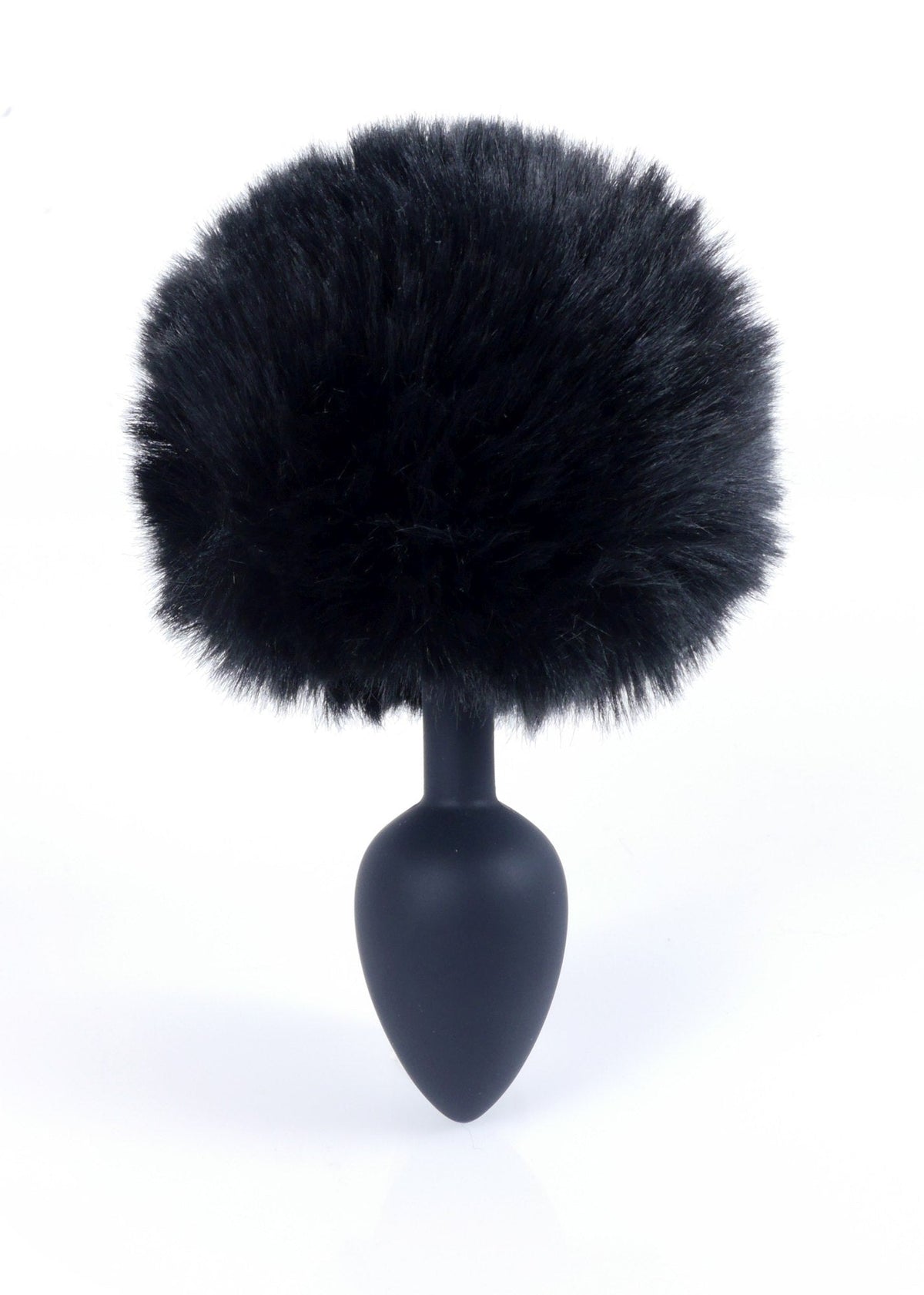 Frontale plug anale silicone nero con pompon