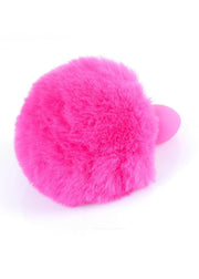 Plug anale silicone rosa acceso con pompon