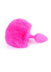 Plug anale silicone rosa acceso posizionato