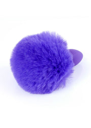 Plug anale silicone viola con pompon denso