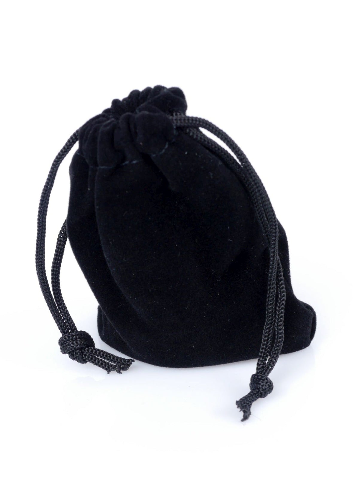 Borsa in velluto nero con cordino intrecciato per conservazione