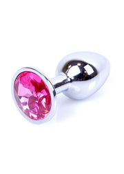Diamante Anale in Acciaio con Gemma Rosa