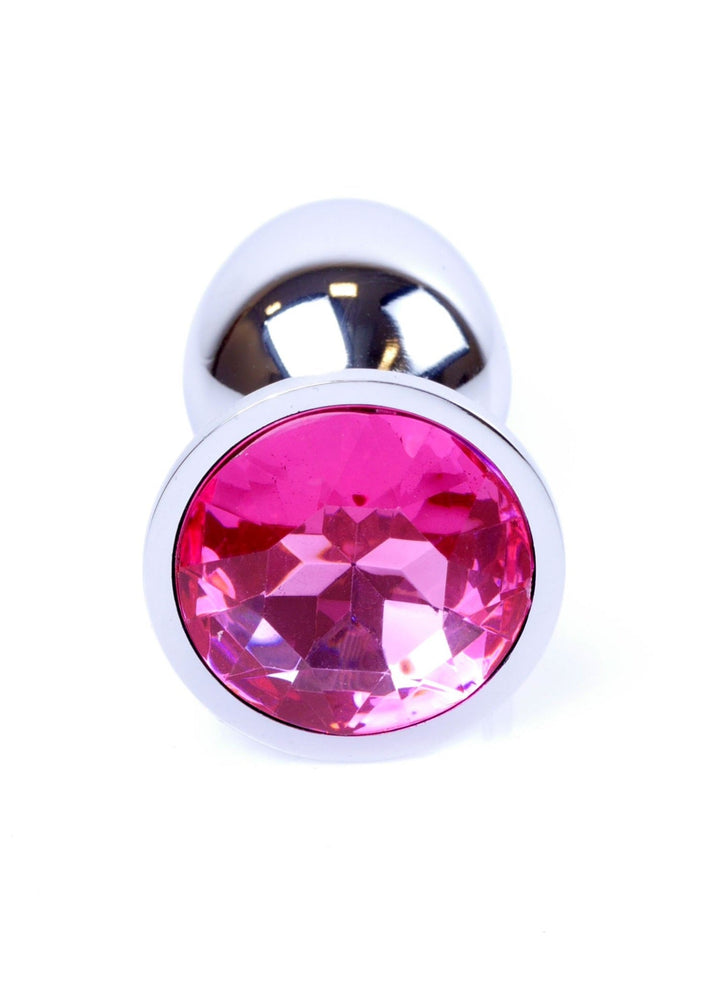 Diamante Anale in Acciaio con Gemma Rosa