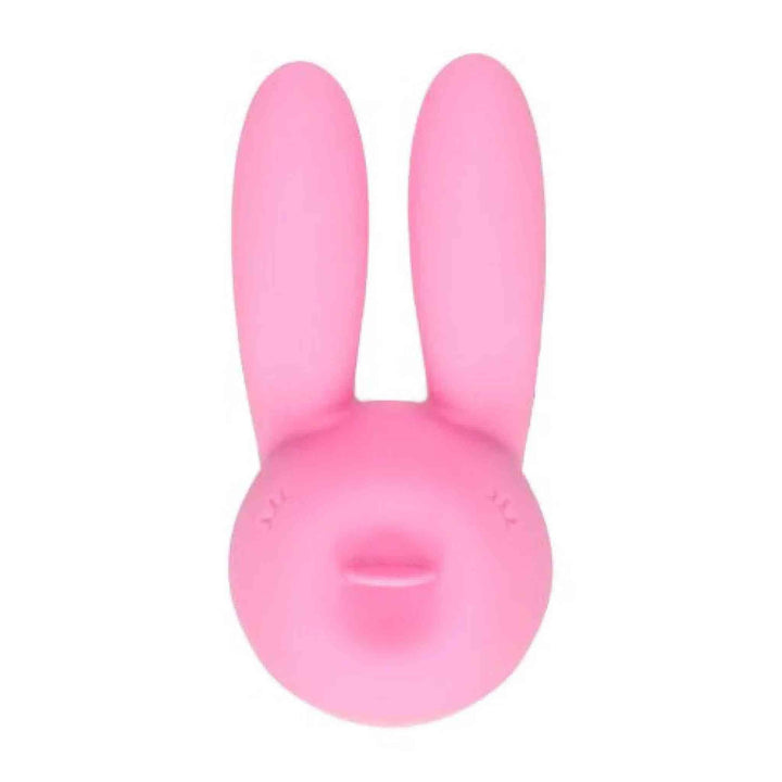 Stimolatore clitorideo rosa a forma di coniglio con orecchie flessibili in silicone