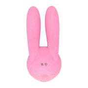 Vista frontale vibratore clitorideo Funny Bunny con pulsanti metallici e design compatto