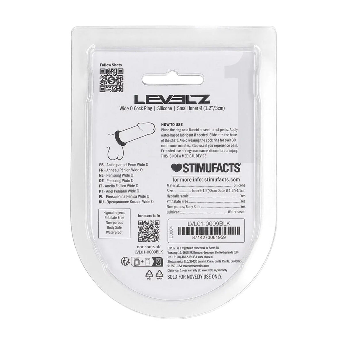 Wide O Anello Fallico in Silicone 30 mm